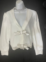 Load image into Gallery viewer, Crystal Bow Embellished Sweater"
