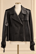 Load image into Gallery viewer, Black jacket on a boutique mannequin display
