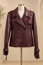 Load image into Gallery viewer, Burgundy jacket on a boutique mannequin display
